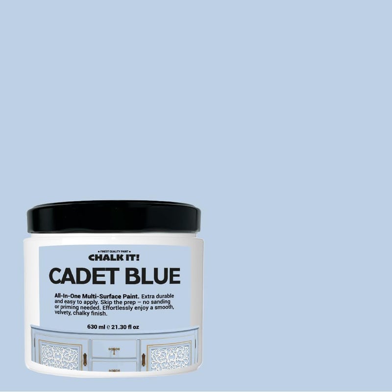 CHALK IT! ! All-in-One Multi-Surface Chalk Paint for Furniture & Cabinets - No Sanding, No Primer, Built-In Top Coat Water-Based, Low-Odor, Fast-Drying, Matte Finish (Cadet Blue) - Image 2